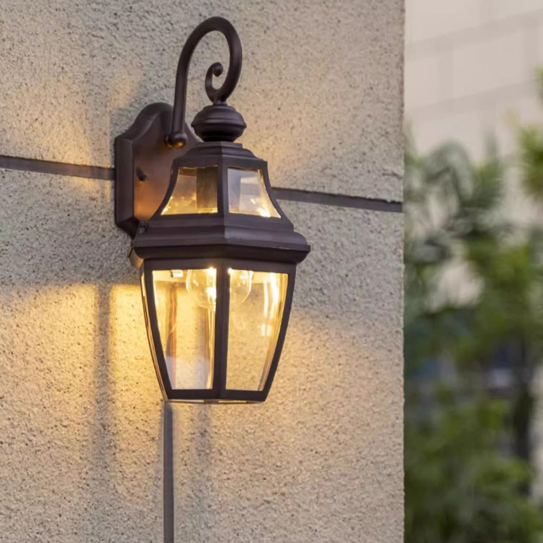 Moderne Nordisk Rund Court Vanntett Glass Hardware 1-Lys Vegglampe For Utendørs Patio | Skanto