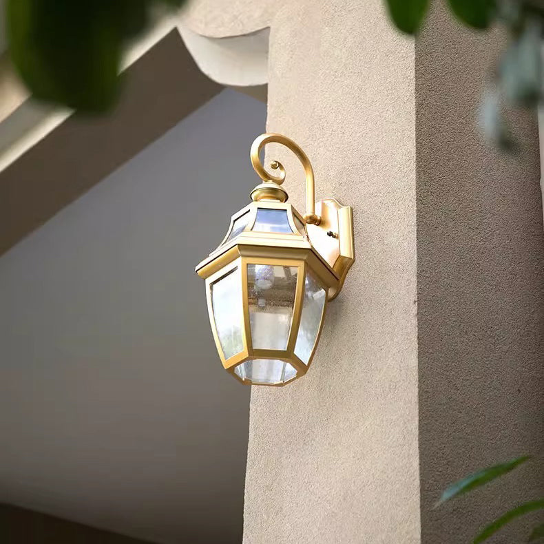 Moderne Nordisk Rund Court Vanntett Glass Hardware 1-Lys Vegglampe For Utendørs Patio | Skanto