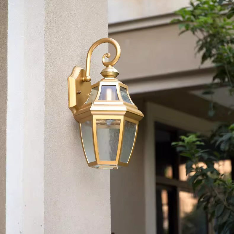 Moderne Nordisk Rund Court Vanntett Glass Hardware 1-Lys Vegglampe For Utendørs Patio | Skanto