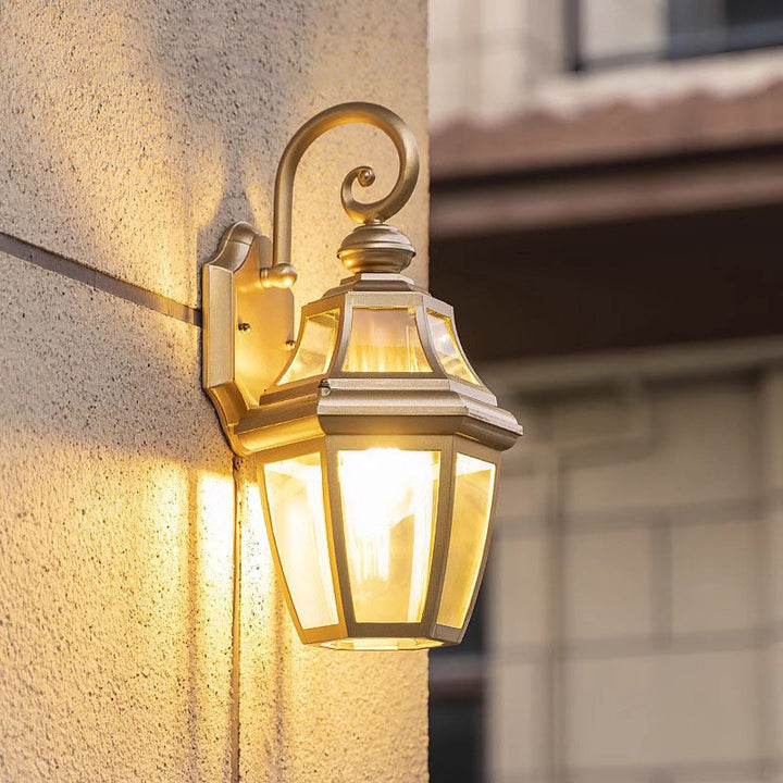 Moderne Nordisk Rund Court Vanntett Glass Hardware 1-Lys Vegglampe For Utendørs Patio | Skanto