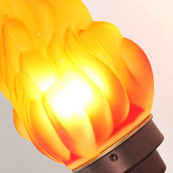 Tradisjonell Vintage Fakelbærer Form Glass Aluminium 1-Lys Vegglampe For Utendørs Patio | Skanto