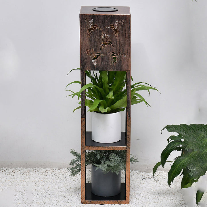 Moderne Minimalistisk Rektangel Sommerfugl Kolibri Gulvflue Jern LED Utendørs Lys For Hage | Skanto
