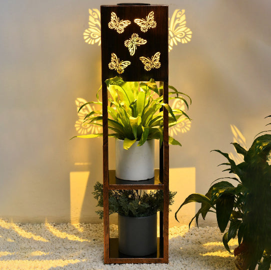 Moderne Minimalistisk Rektangel Sommerfugl Kolibri Gulvflue Jern LED Utendørs Lys For Hage | Skanto
