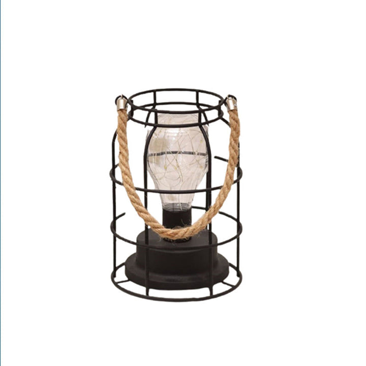 Skanto | Moderne Minimalist Vertikale Stripete Firkantrund Jern LED Bordlampe For Stue