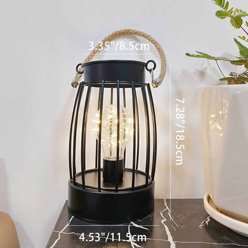 Skanto | Moderne Minimalist Vertikale Stripete Firkantrund Jern LED Bordlampe For Stue
