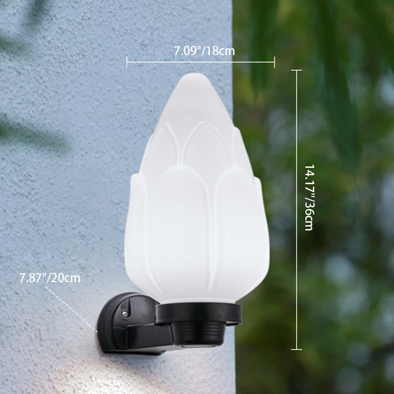 Moderne Enkelhet Blomst Kegle Firkantet Sylinder Ball Akryl ABS Jern 1-Lys Vegglampe For Utendørs Patio | Skanto