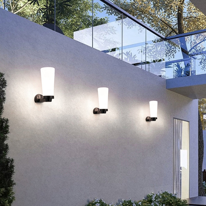 Moderne Enkelhet Blomst Kegle Firkantet Sylinder Ball Akryl ABS Jern 1-Lys Vegglampe For Utendørs Patio | Skanto