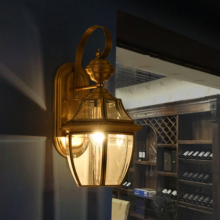 Moderne Skandinavisk Sekskantet Rund Firkantet Glass Messing 1/3 Lys Vegglampe For Hage | Skanto