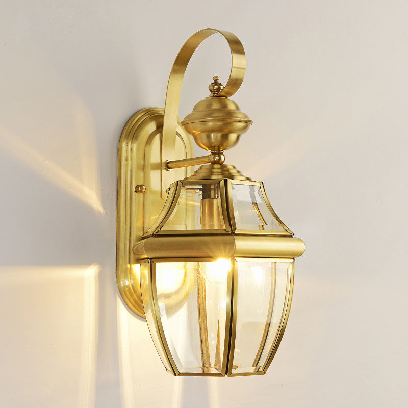 Moderne Skandinavisk Sekskantet Rund Firkantet Glass Messing 1/3 Lys Vegglampe For Hage | Skanto