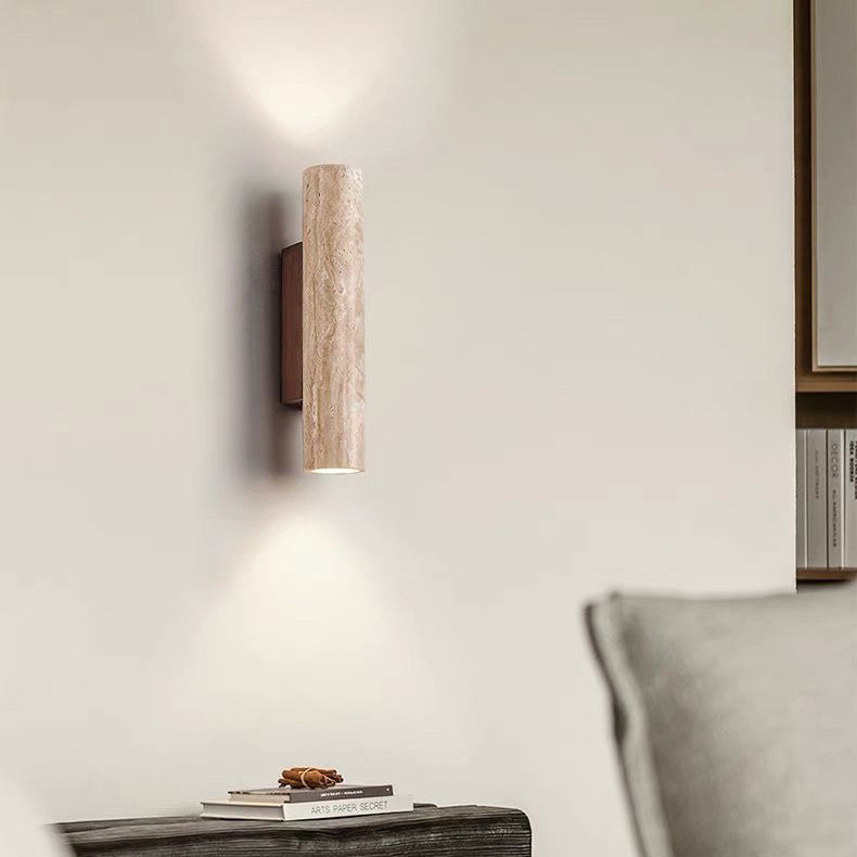 Skanto | Nordivea Travertin Vegglampe | Skandinavisk Design | 2-Lys | Tre & Travertin