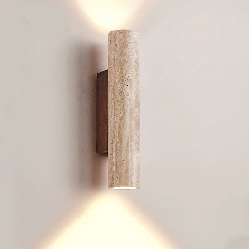 Skanto | Nordivea Travertin Vegglampe | Skandinavisk Design | 2-Lys | Tre & Travertin