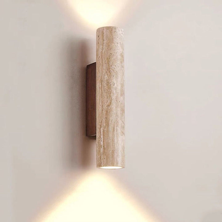 Skanto | Nordivea Travertin Vegglampe | Skandinavisk Design | 2-Lys | Tre & Travertin