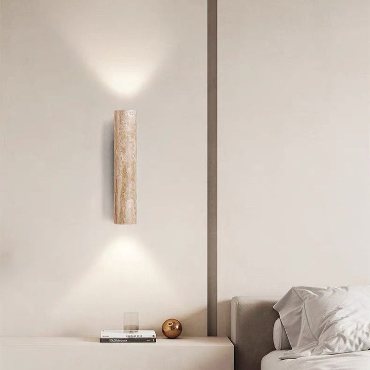 Skanto | Nordivea Travertin Vegglampe | Skandinavisk Design | 2-Lys | Tre & Travertin