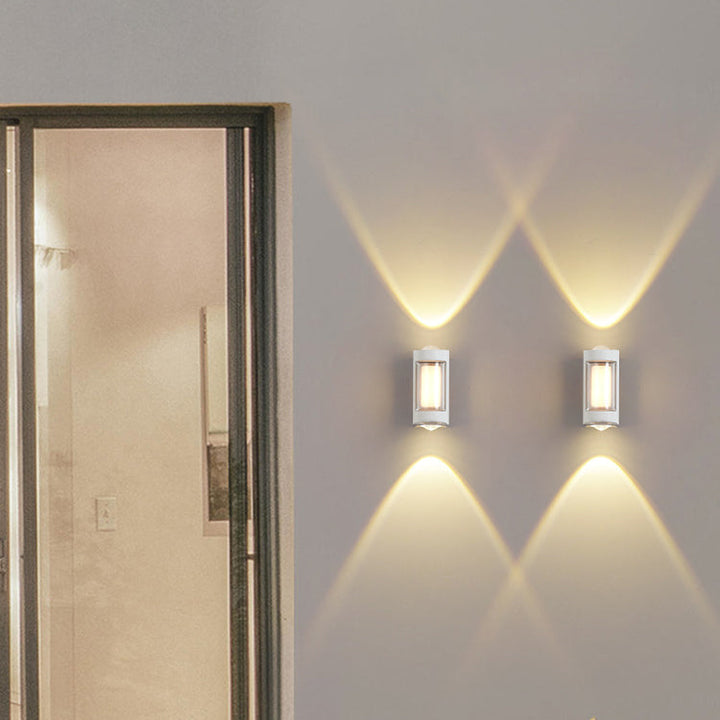 Moderne Enkelhet Rektangulær Rund Diamond PC Aluminium LED Vegglampe For Hage | Skanto