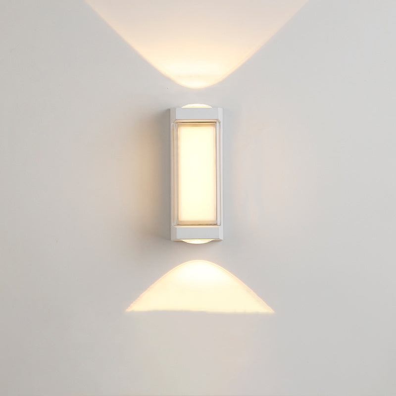 Moderne Enkelhet Rektangulær Rund Diamond PC Aluminium LED Vegglampe For Hage | Skanto