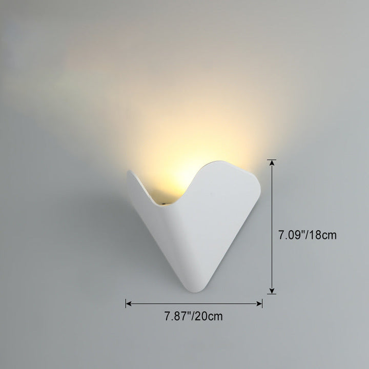 Trekantet, halvsirkelformet LED-vegglampe i fugleredeform av vanntett aluminium til terrassen