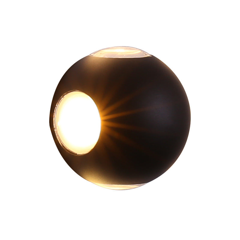 Moderne Minimalistisk Rund Kvadratisk Orb Linse Aluminium LED Vegglampe For Hage | Skanto