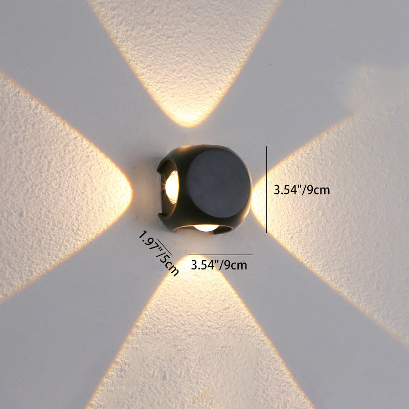 Moderne Minimalistisk Rund Kvadratisk Orb Linse Aluminium LED Vegglampe For Hage | Skanto