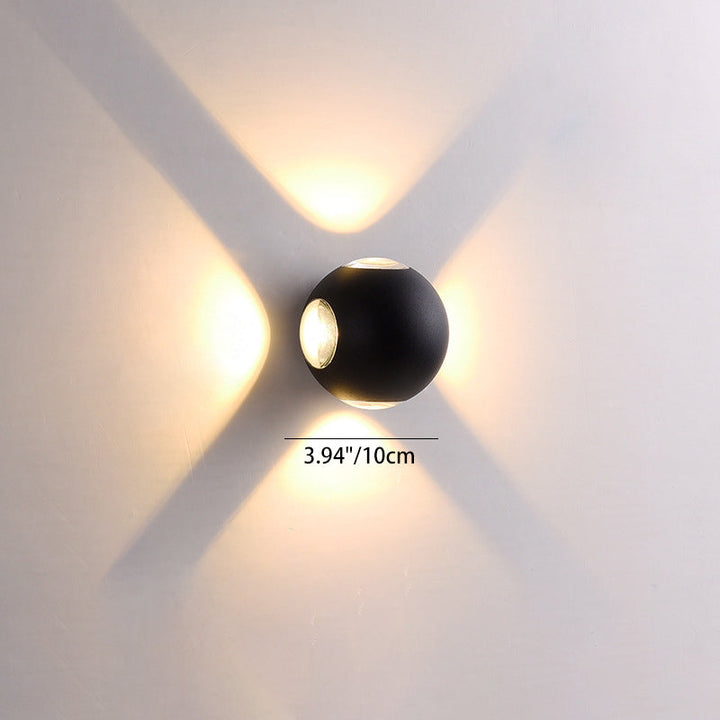 Moderne Minimalistisk Rund Kvadratisk Orb Linse Aluminium LED Vegglampe For Hage | Skanto