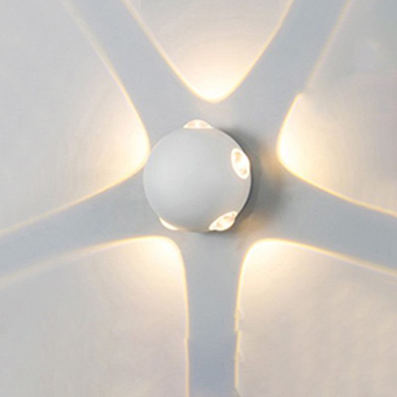 Moderne Minimalistisk Rund Kvadratisk Orb Linse Aluminium LED Vegglampe For Hage | Skanto
