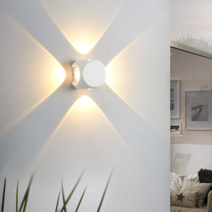 Moderne Minimalistisk Rund Kvadratisk Orb Linse Aluminium LED Vegglampe For Hage | Skanto
