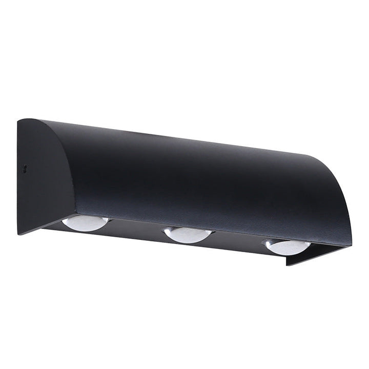 Moderne Enkelthet Vanntett Buet Sylinderformet Aluminium PC LED Vegglampe For Utendørs Terrasse | Skanto