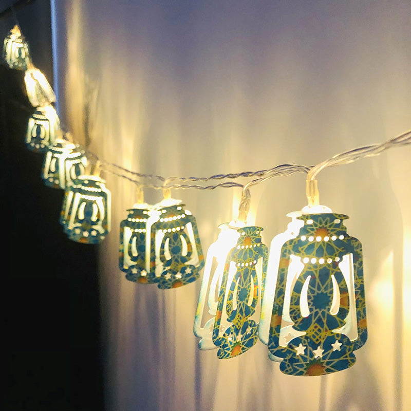 Skanto | Moderne Boho Jern Lantern Tåreformet Stjerne LED Lyskæde Udendørs Belysning Til Have