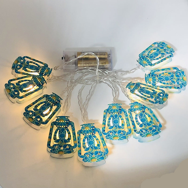 Skanto | Moderne Boho Jern Lantern Tåreformet Stjerne LED Lyskæde Udendørs Belysning Til Have