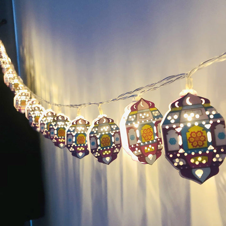 Skanto | Moderne Boho Jern Lantern Tåreformet Stjerne LED Lyskæde Udendørs Belysning Til Have