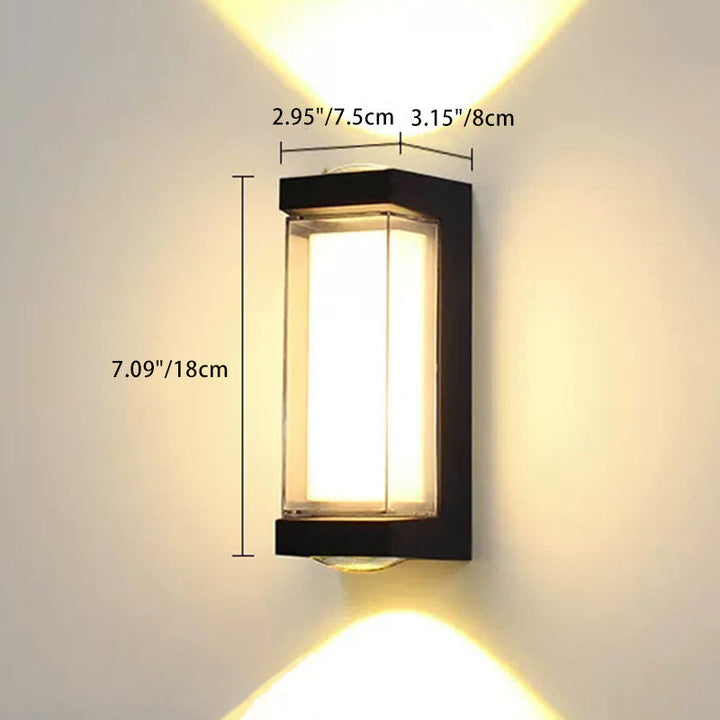 Moderne Enkelhet Vanntett Aluminium PC Sylinder Kuboid LED Vegglampe For Utendørs Patio | Skanto