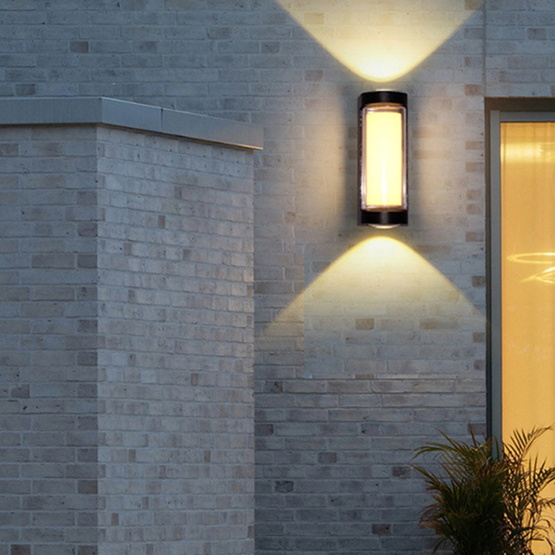Moderne Enkelhet Vanntett Aluminium PC Sylinder Kuboid LED Vegglampe For Utendørs Patio | Skanto