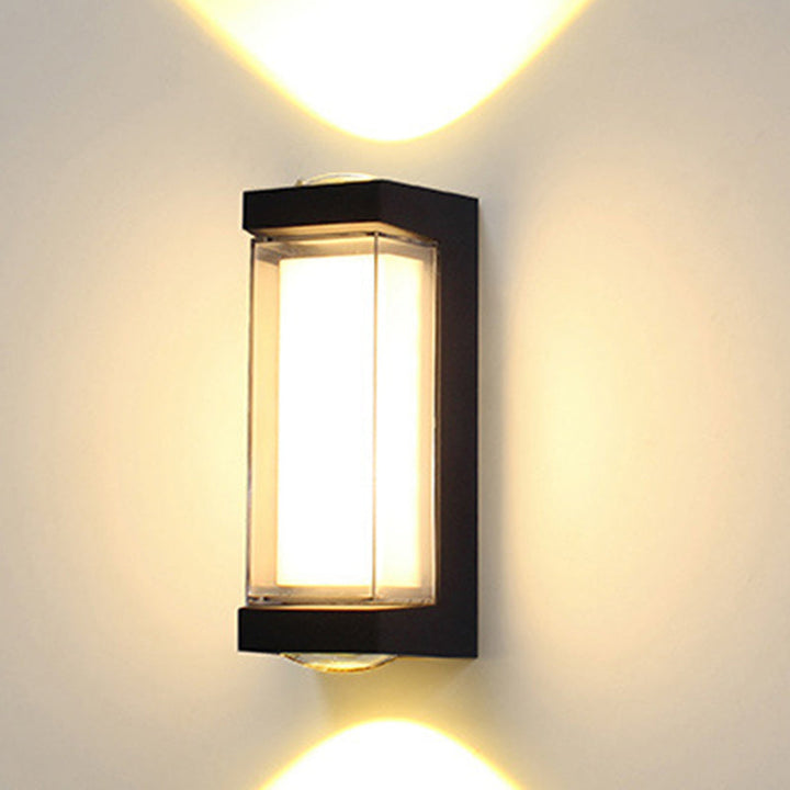 Moderne Enkelhet Vanntett Aluminium PC Sylinder Kuboid LED Vegglampe For Utendørs Patio | Skanto