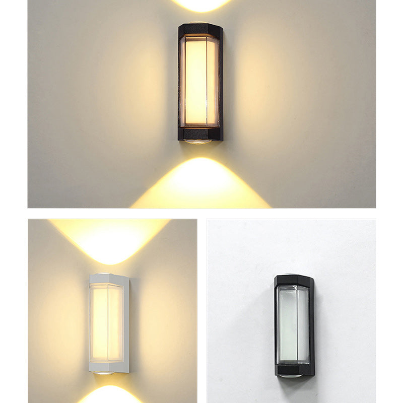 Moderne Enkelhet Vanntett Aluminium PC Sylinder Kuboid LED Vegglampe For Utendørs Patio | Skanto
