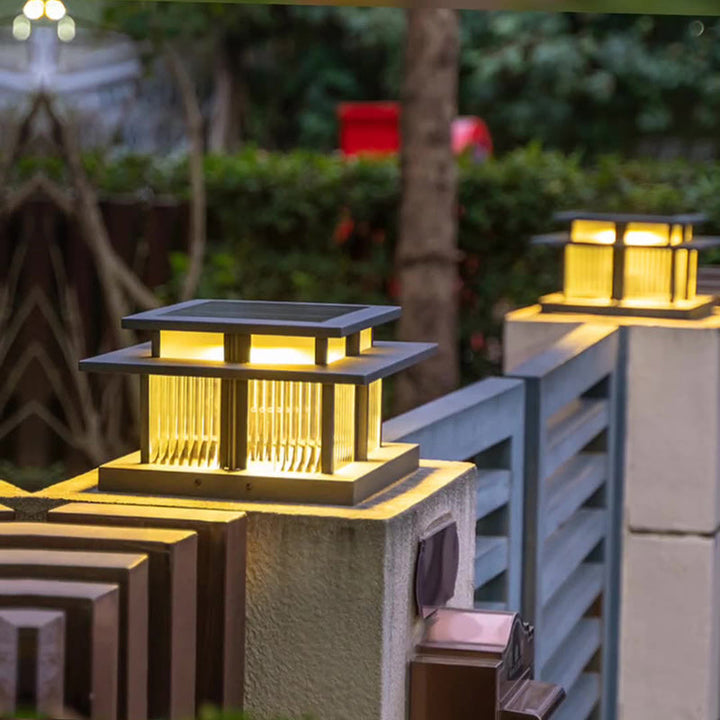 Moderne Minimalistisk Solvannsikker Firkantet Sylinder Aluminiumlegering Glass LED Landskapsbelysning Utendørs Lys For Utendørs Patio | Skanto