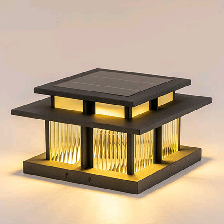 Moderne Minimalistisk Solvannsikker Firkantet Sylinder Aluminiumlegering Glass LED Landskapsbelysning Utendørs Lys For Utendørs Patio | Skanto