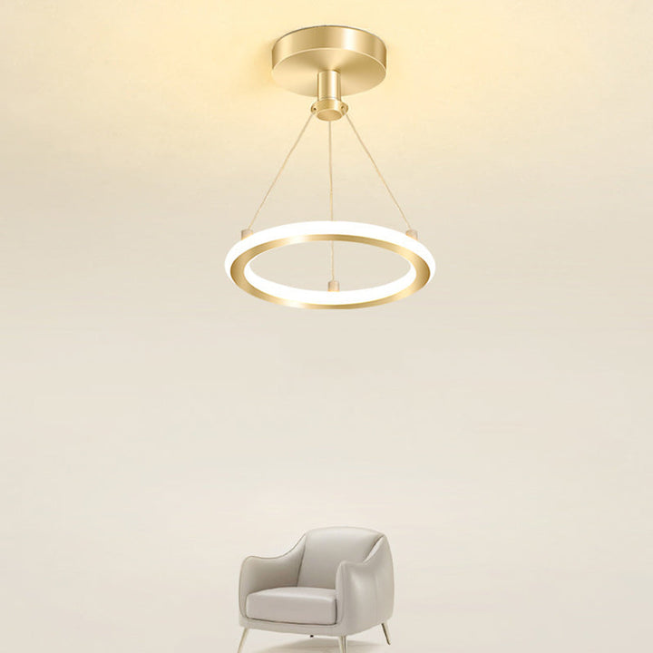 Skanto | Moderne Nordisk Rund Metall Silica LED Semi-Flush Mount Taklampe for Korridor