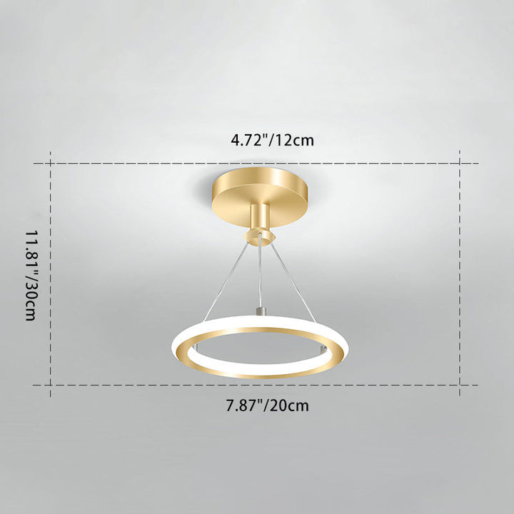 Skanto | Moderne Nordisk Rund Metall Silica LED Semi-Flush Mount Taklampe for Korridor