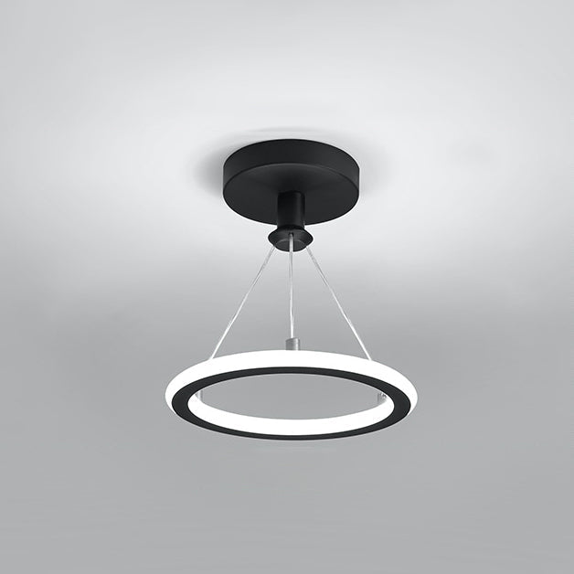 Skanto | Moderne Nordisk Rund Metall Silica LED Semi-Flush Mount Taklampe for Korridor