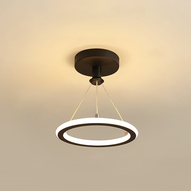 Skanto | Moderne Nordisk Rund Metall Silica LED Semi-Flush Mount Taklampe for Korridor