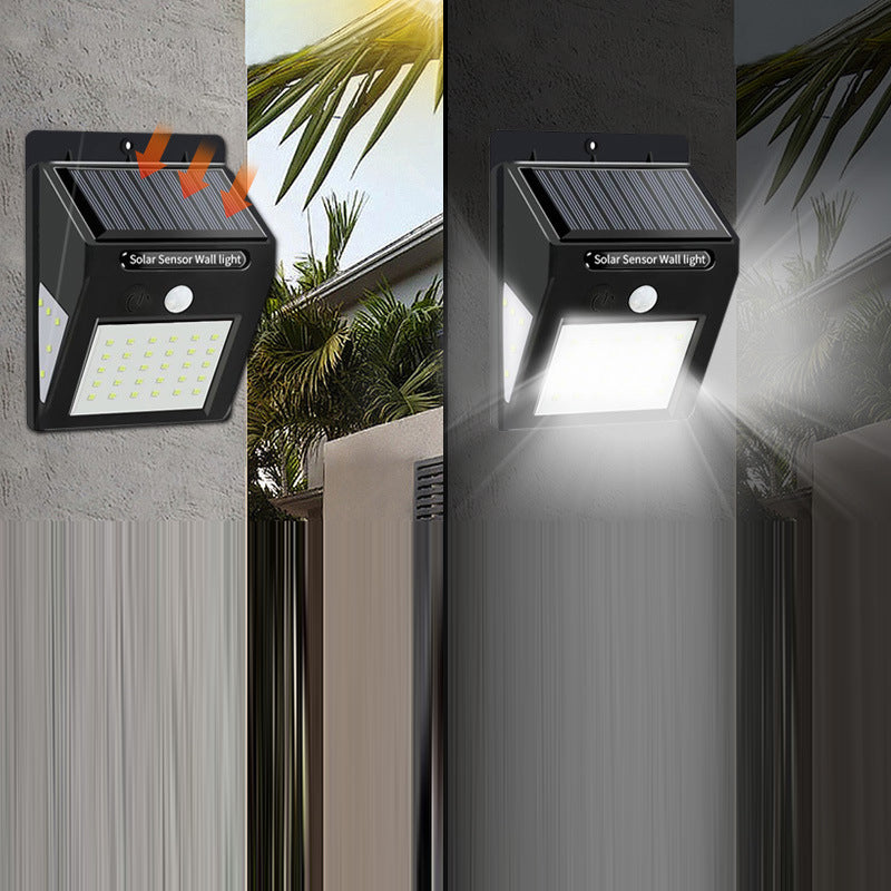 Moderne Enkelhet Solvannavstøtende Bevegelsessensor ABS Rektangulær LED Vegglampe For Utendørs Patio | Skanto