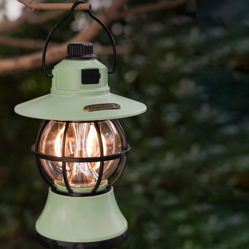 Moderne, vanntett og oppladbar LED-bordlampe i retrostil laget av ABS-, PS- og PP-stål for utendørs bruk – ideell for hagen.