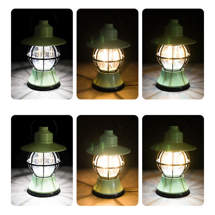 Moderne, vanntett og oppladbar LED-bordlampe i retrostil laget av ABS-, PS- og PP-stål for utendørs bruk – ideell for hagen.