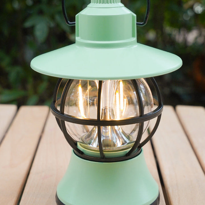 Moderne, vanntett og oppladbar LED-bordlampe i retrostil laget av ABS-, PS- og PP-stål for utendørs bruk – ideell for hagen.