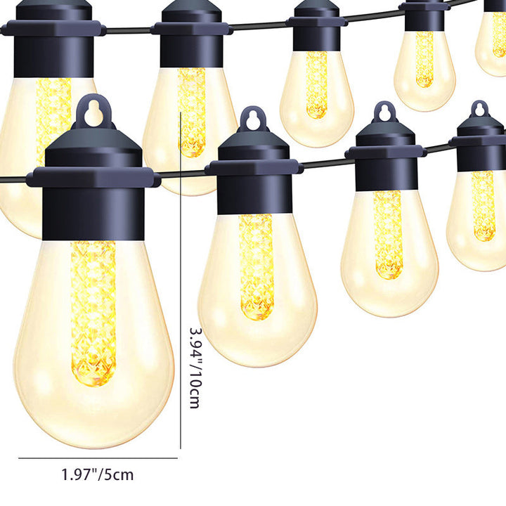 Skanto | Moderne Art Deco Solvann Vannavstøtende Kobber PVC 15-pærs LED Lyslenke Utendørs Lys For Hage