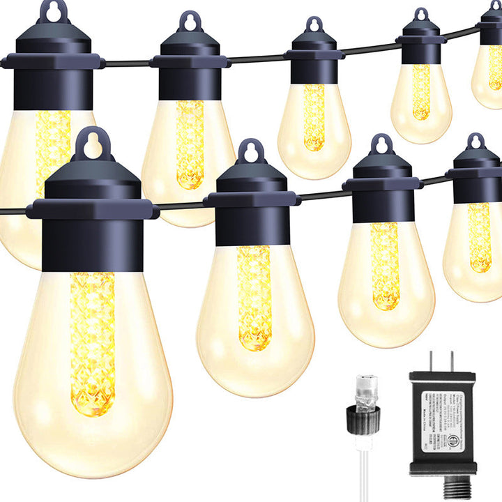 Skanto | Moderne Art Deco Solvann Vannavstøtende Kobber PVC 15-pærs LED Lyslenke Utendørs Lys For Hage