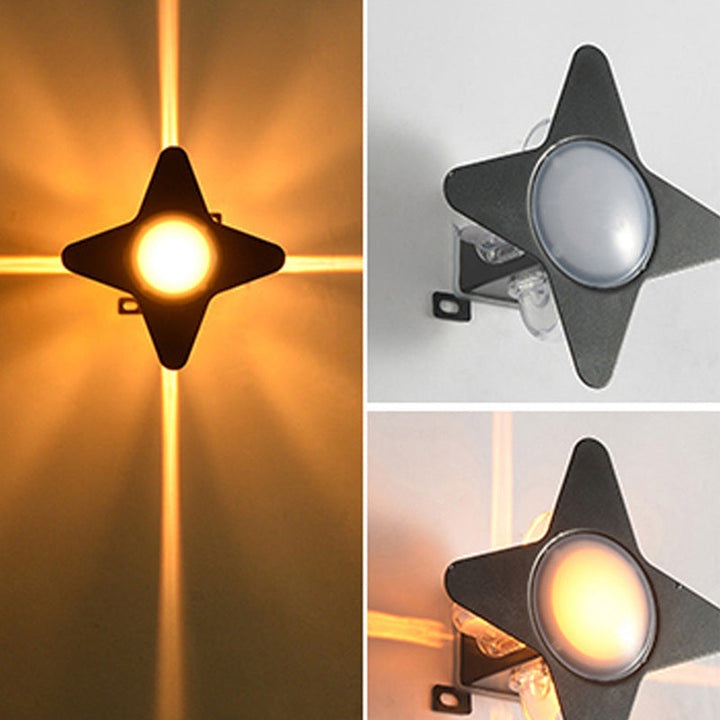 Samtidig Kreativ Vanntett Aluminium Akryl PC Kryss Stjerne LED Vegglampe For Utendørs Patio | Skanto