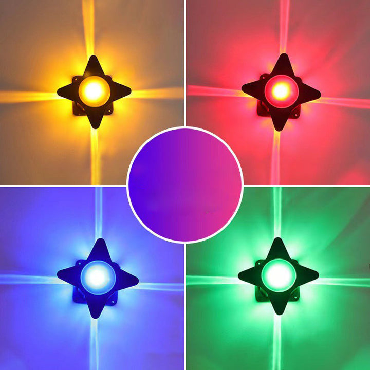 Samtidig Kreativ Vanntett Aluminium Akryl PC Kryss Stjerne LED Vegglampe For Utendørs Patio | Skanto