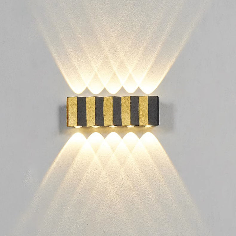 Moderne Enkelhet Vanntett Aluminium Rektangulær Bøyd Opp Og Ned LED Vegglampe For Utendørs Patio | Skanto