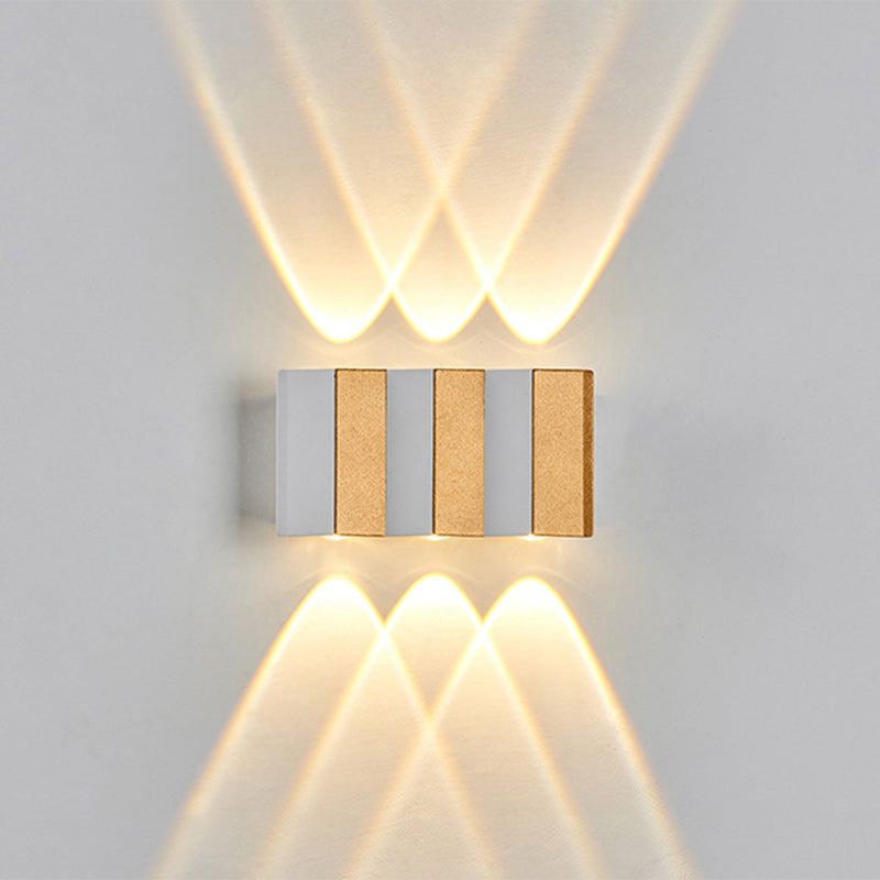 Moderne Enkelhet Vanntett Aluminium Rektangulær Bøyd Opp Og Ned LED Vegglampe For Utendørs Patio | Skanto