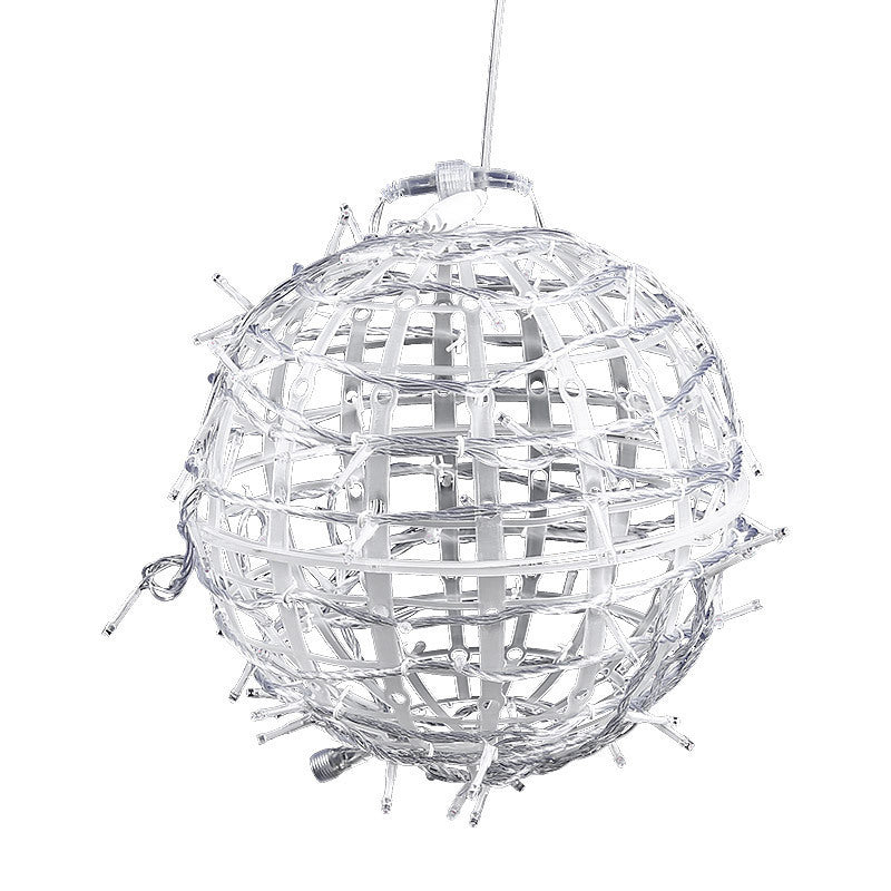 Moderne Art Deco Solvannavstøtende Veving Ball Hengende PVC Plast LED Utendørs Lys Landskapsbelysning For Hage | Skanto